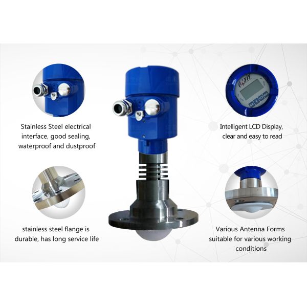 Quality Strong Corrosive Liquid Non Contact 26GHz NYRD-TJ-A Radar Water Level Sensor Measurement Transmitter Applications: crystallize, condensation, toxic, strong corrosion,hygienic grade, etc. for sale