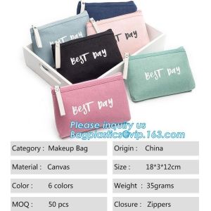 Buy cheap Custom Pouch Travel Cute Canvas Cosmetic Bag,Custom Design small cotton canvas zipper pouch,Pouch Travel Plain Folding C from wholesalers