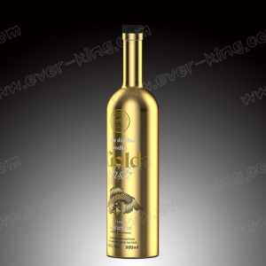 Round Vodka Electroplated Glass Crystal Bottle 500ml With Stopper