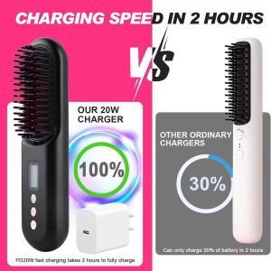 Buy cheap Travel Electric Hair Straightener Comb with USB Rechargeable and 6 feet Cord Length from wholesalers