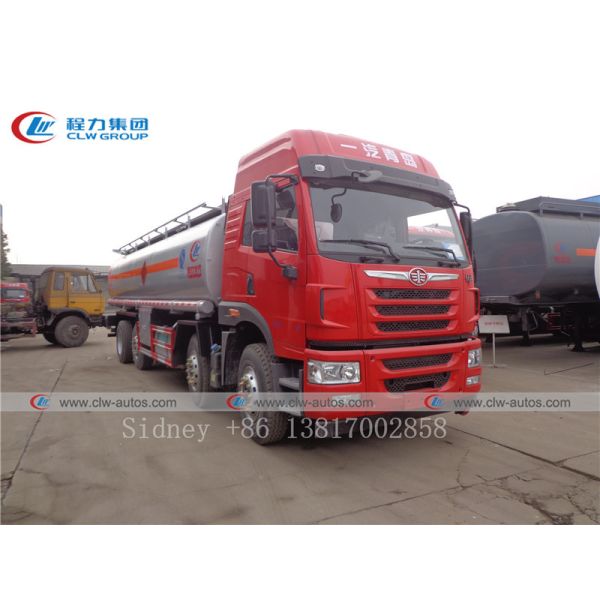 Quality FAW 8X4 30000L Fuel Delivery Tank Truck With Flow Meter for sale