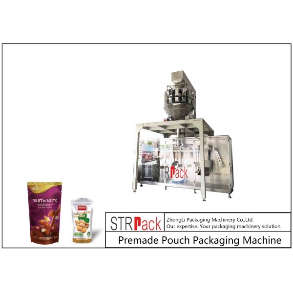Quality MCU Control Nuts Packaging Machine / Stand Up Pouch Filling Sealing Machine For Peanut for sale