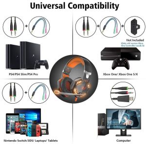 Computer DC5V 2.2kohm G2000 Stereo Gaming Headphone