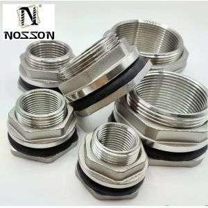 Buy cheap Stainless Steel SS304 Casting Bulkhead Tank Fitting with Nipple Connector Type 3/4" Female and Long-lasting Solution from wholesalers