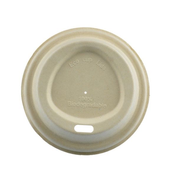 Quality 100% Biodegradable Sugarcane Pulp Molded Sip Lid , Triangle Design 80mm for sale