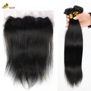 Buy cheap Straight Remy Brazilian Human Hair Bundle with Lace Frontal Closure from wholesalers