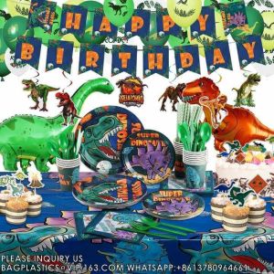 Customized Party Tableware Set For Dinosaur Party Customized Paper Plate Paper