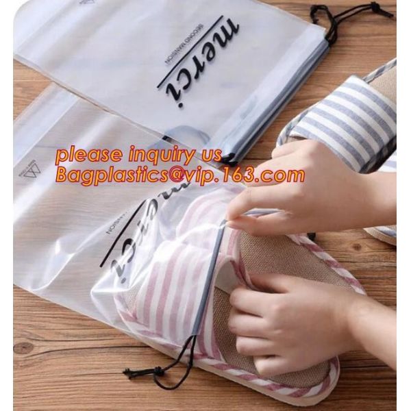 Biodegradable Customized Logo Printed Poly Drawstring Hotel/Travel Laundry