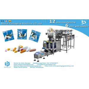 Counting packing machine with 3 vibrators for medicine capsules sachet packaging