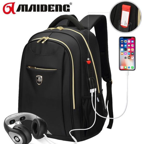 Nylon Custom Casual Metal Zipper Backpack Men Travel Multi Functional