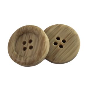 Buy cheap Round Shape Fake Wooden Polyester Buttons Four Hole 36L Customized Color With Rim from wholesalers