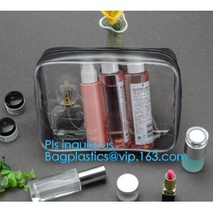 Custom personalized travel waterproof transparent clear pvc zipper toiletry bag,