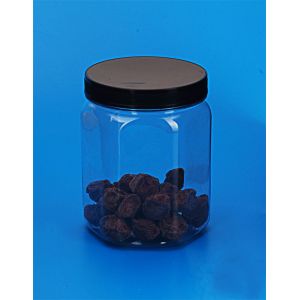 Buy cheap Black Cover Transparent Plastic Jar Food Grade PP / PET Material 55G from wholesalers