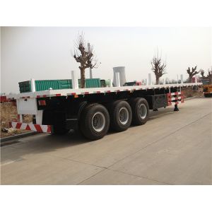 Buy cheap 40FT Flatbed Truck 500mm Heavy Duty Semi Trailers from wholesalers