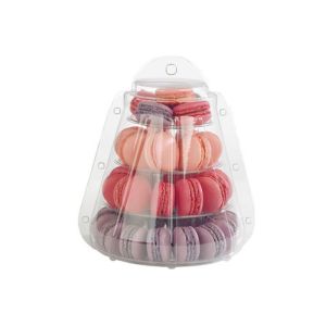Buy cheap Disposable 4 Layer Plastic Macaron Packaging Mini Macaron Tower With Handle from wholesalers