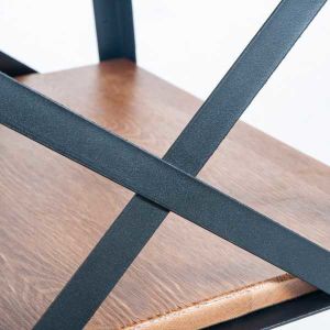 Buy cheap Solid Wood Top 23.2''H Modern Industrial End Table 23lb Metal Base from wholesalers