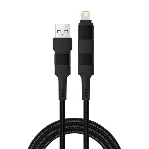 China 1m 4 In 1 High Speed Multi Function Braided Cable USB Type C To Type C to Lightning Charging Cable on sale China 1m 4 In 1 High Speed Multi Function Braided Cable USB Type C To Type C to Lightning Charging Cable on sale
