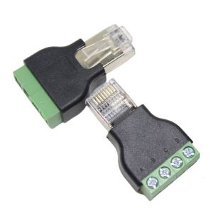 RJ45 Network Male Plug 8P8C to 4 Pin Screw Terminal Blocks RS485 Adapter