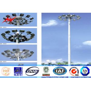 40M Gr65 Steel Tubular Pole / High Mast Light Pole Square Light Bracket For
