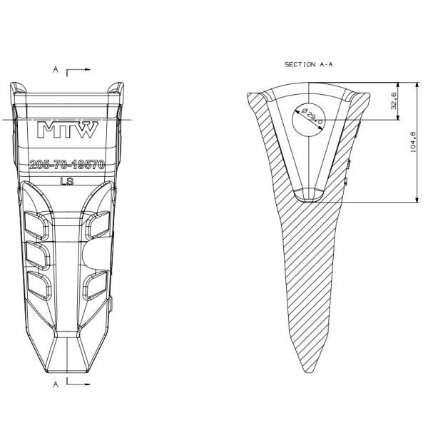 Buy cheap 205-70-19570LS Cast Teeth Bucket Teeth 99x105x253mm from wholesalers