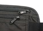 Rfid Blocking Security Travel Waist Bag Black Color With Silkscreen Printed Logo