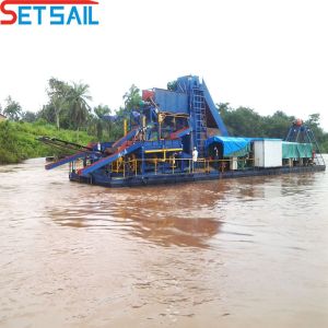 Customized 86-100PCS Chain Bucket Diamond Mining Dredger with Centrifuge