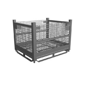 Buy cheap Folding Q235 Stackable Mesh Pallet Cages Warehouse Grid Box Metal from wholesalers