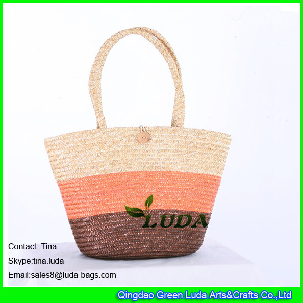 Quality LUDA cheap wheat straw handbags women straw tote bag amazon for sale