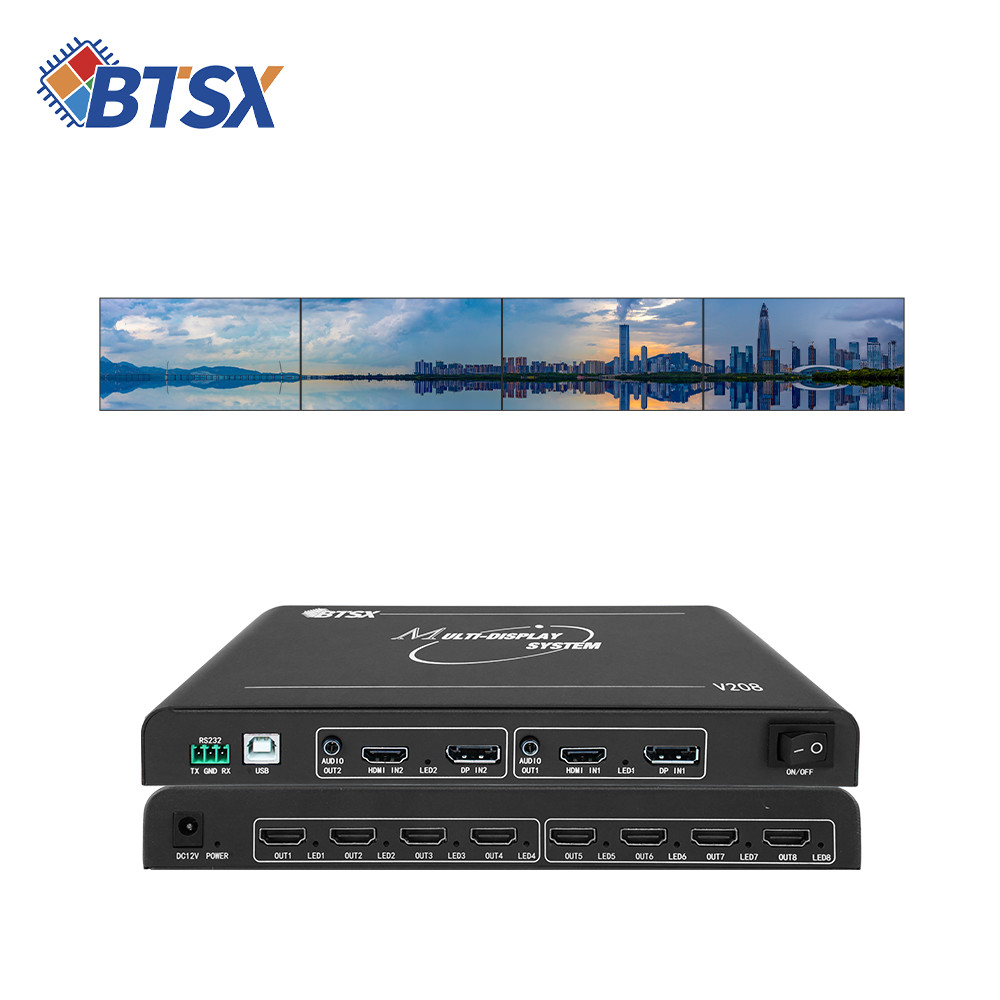 BIT-MSE-8K-208HD 1X1 1X2 1X3 1X6 2X1 2X2 2X4 Video Switcher 2 In 8 Out Video
