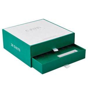 Customized Luxury Rigid Cardboard Two Layer Double Drawer Box Packaging With