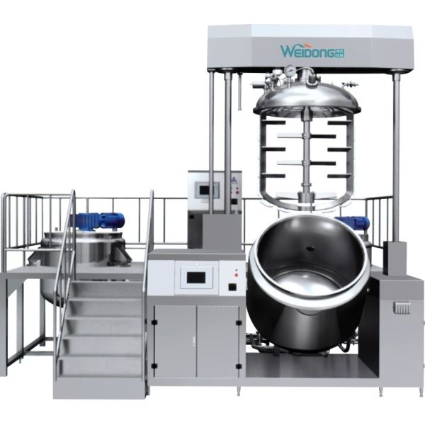 High Speed Disperser Cosmetic Vacuum Emulsifying Mixer With Low Speed Agitator