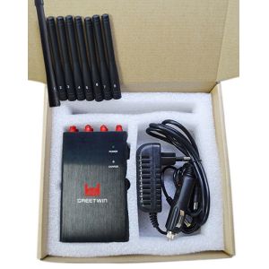 8 Channels Black Aluminum Portable Mobile Phone Signal Jammer Hand Pocket Size