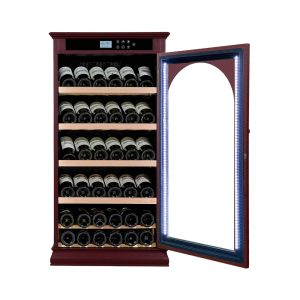 Buy cheap Premium Red Wood Wine Cooler with Smart Digital Temperature Control and Lockable Glass Door from wholesalers