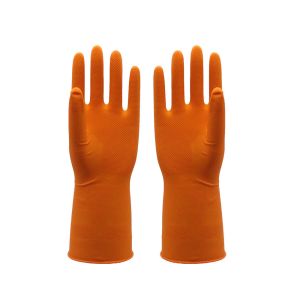 Buy cheap Waterproof Rolled Cuffs 25g Latex Dishwashing Gloves from wholesalers