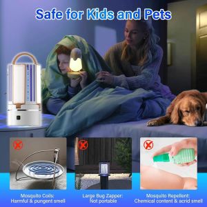 JZ 3 in 1 USB Rechargeable Night Light and Mosquito Killer Lamp for Camping and