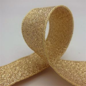 Buy cheap Durable Gold Glitter Ribbon , Grosgrain Fabric Gift Packaging Ribbon from wholesalers