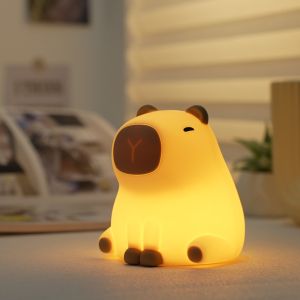 Buy cheap Creative Capybara LED Night Light Cute Silicone Bedside Table Lamp For Kids' Room Smart Home Gift from wholesalers