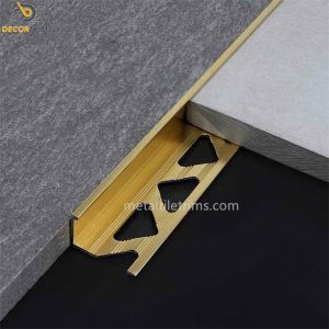 Buy cheap 10mm Aluminum Corner Tile Trim ,  Gold Chrome Straight Edge Tile Trim from wholesalers