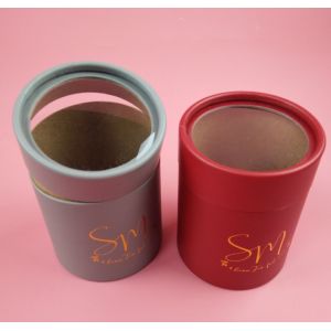 Buy cheap Gold Foil Biodegradable Paper Cylinder Packaging With PVC Window from wholesalers