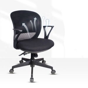 Buy cheap Black Swivel Office Chair with Thickened Base Adjustable Armrests and Fabric Material from wholesalers