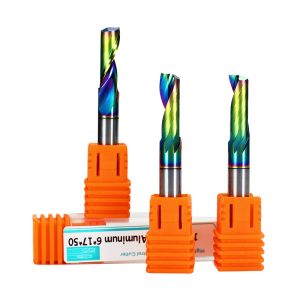 Buy cheap YingBa Customized Rainbow Color DLC Coating Aluminium Milling Cutter Single Flute Spiral up Down Cut Carbide Aluminium End Mill from wholesalers