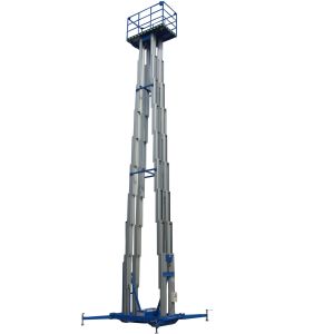 Buy cheap 14M 300Kg Loading Capacity Motorized Aluminum Aerial Work Platform With Quadruple Mast from wholesalers