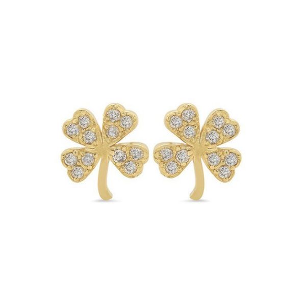 Quality 18K Gold Plated 925 Sterling Silver Clover Stud Earring for sale