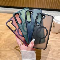 Buy cheap Translucent Matte Magnetic Magsafe Phone Case Shockproof For Samsung S24 S25 product