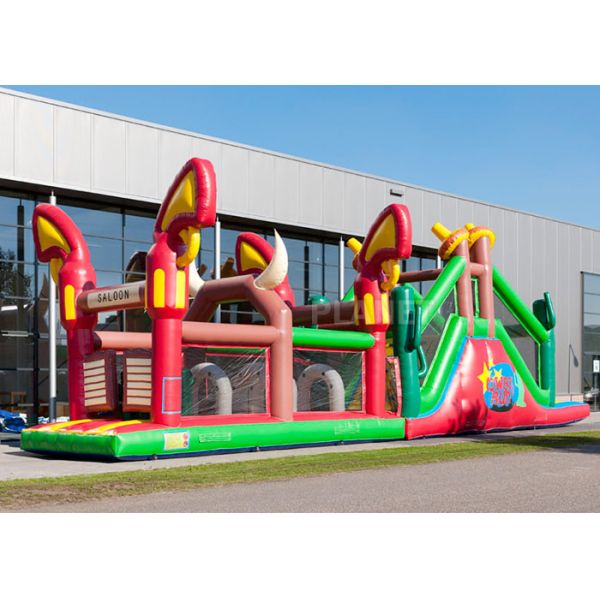 Buy cheap Reliably Blow Up Obstacle Course 17.0 X 3.6 X 4.7 M Fourfold Stitching from wholesalers