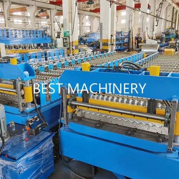Quality Plc Control Corrugated Metal Roofing Machine Hydraulic Cutting Chain Driven for sale
