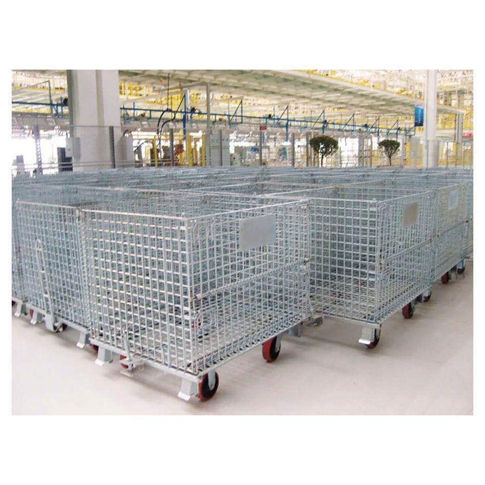 Quality Collapsible Steel Mesh Storage Cages Customized Folding Stackable Storage for sale Buy cheap Collapsible Steel Mesh Storage Cages Customized Folding Stackable Storage product