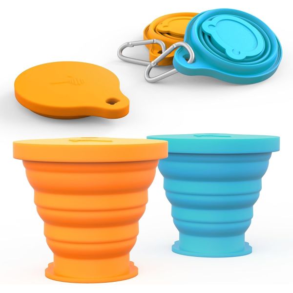 Quality 180ml 200ml 270ml 320ml Silicone Folding Camping Cup Customized Logo for sale