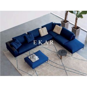 2019 New Modern Italian Leather High End Furniture L Shaped Sofa