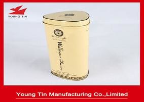 Buy cheap Triangle Tinplate Metal Tea Tins 85 x 85 x 185 MM Artwork CMYK Printing With Lids from wholesalers